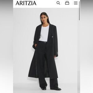 Aritzia Babaton Agency Black Wool Pants Trousers Size 4 High Rise